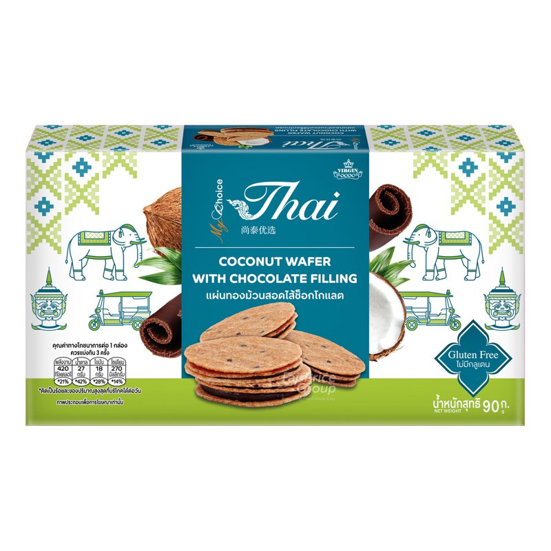 My Choice Thai Brand Coconut Wafer with Chocolate