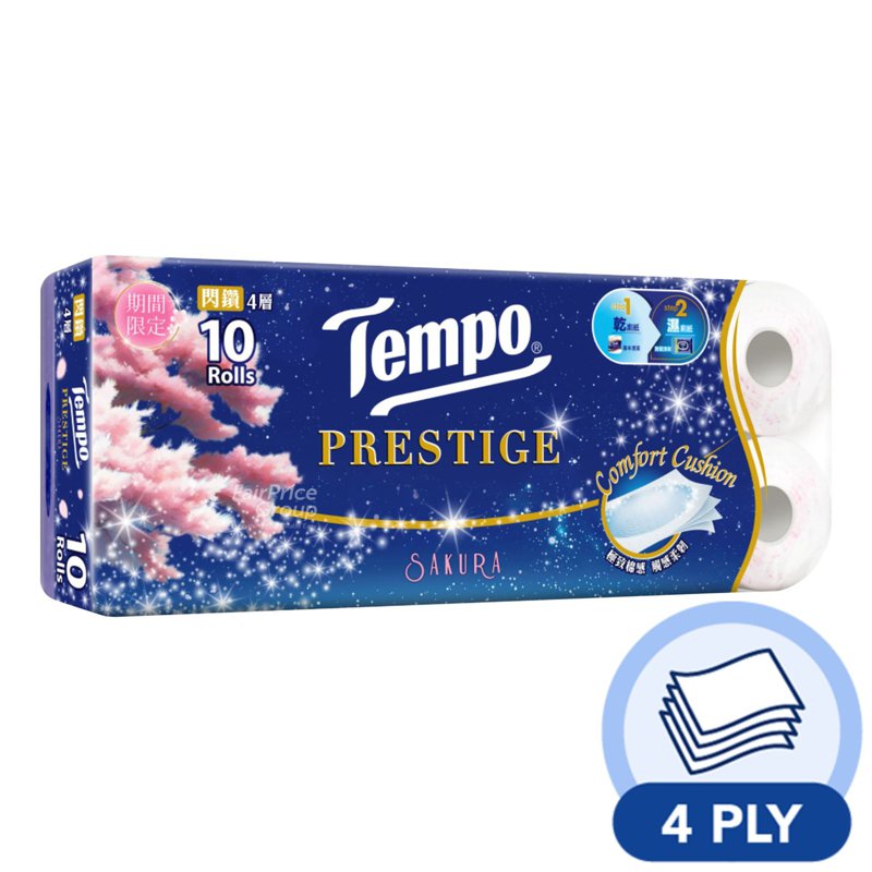 Tempo Bathroom Tissue - Sakura (4ply) 10 x 130 per pack