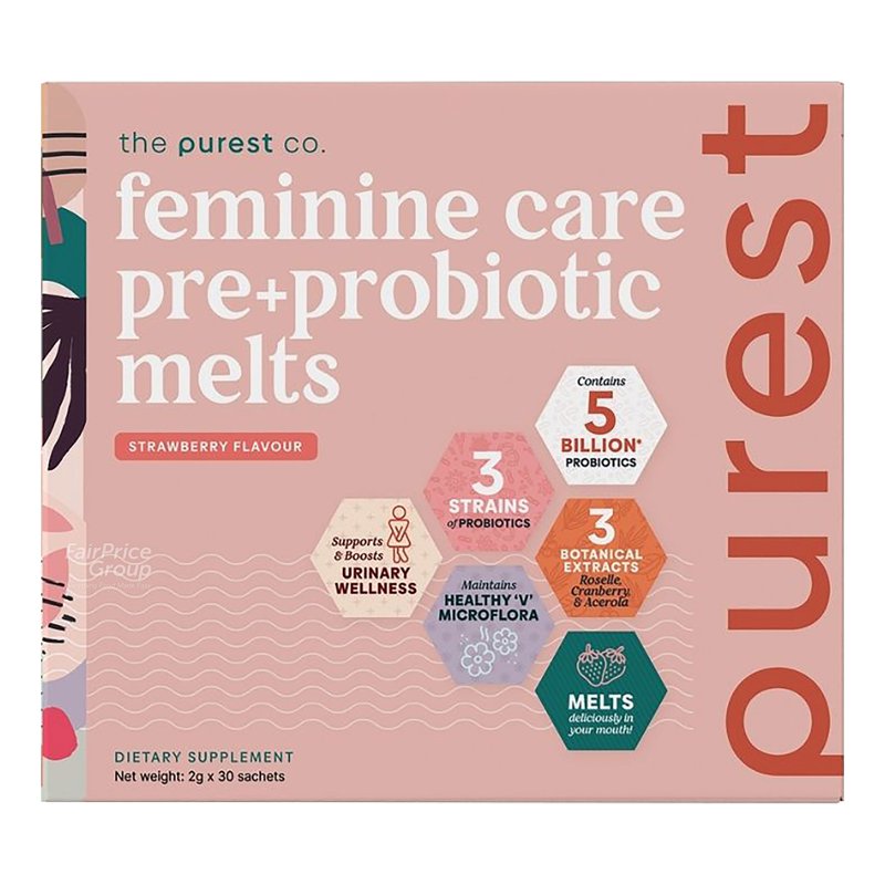 Purest Co Feminine Care Pre+Probiotic Melts Sachets 30 per pack