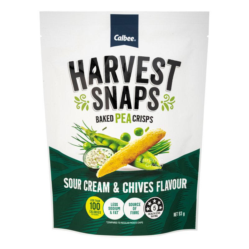 Calbee Harvest Snaps Baked Pea Crisps - Sour Cream & Chives
