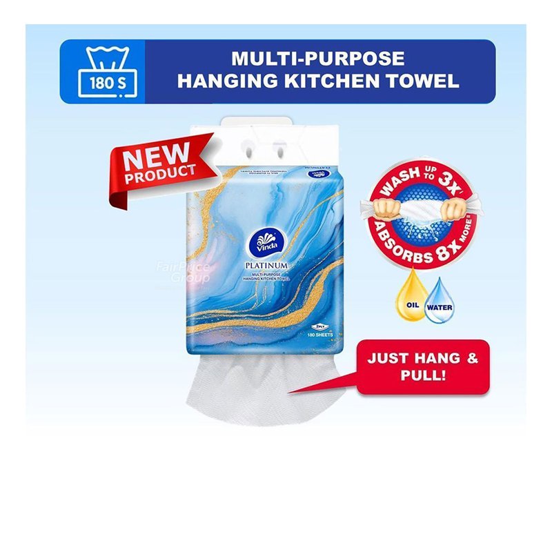 Vinda Platinum Kitchen Towel - Washable & Hanging (2ply) 1 per pack