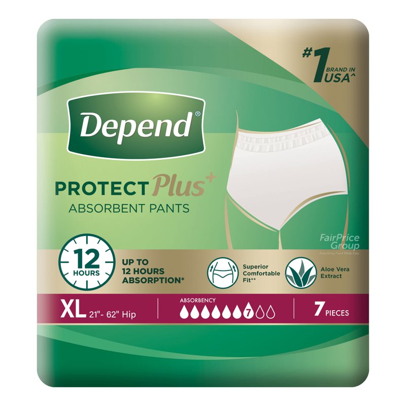Depend Protect Plus Pants Unisex Adult Diaper - XL 7 per pack