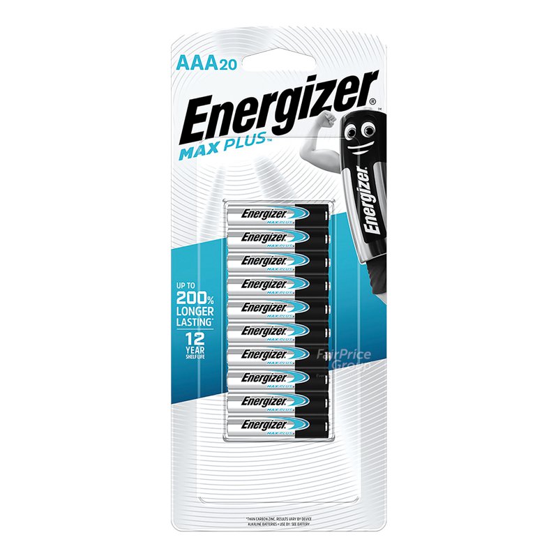 Energizer Alkaline Battery - Max Plus (AAA) 20 per pack