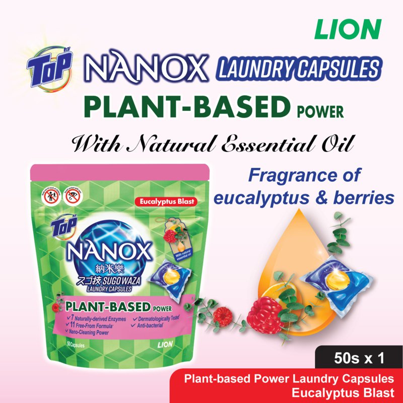 Top Nanox Laundry Capsules - Plant-Based Power (Eucalyptus Blast) 50 per pack