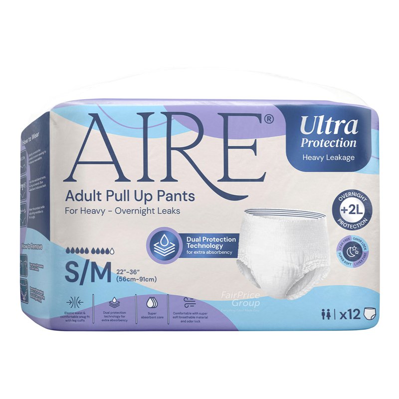 AIRE Ultra Protection Adult Diaper Pull Up Pants - S/M 12 per pack