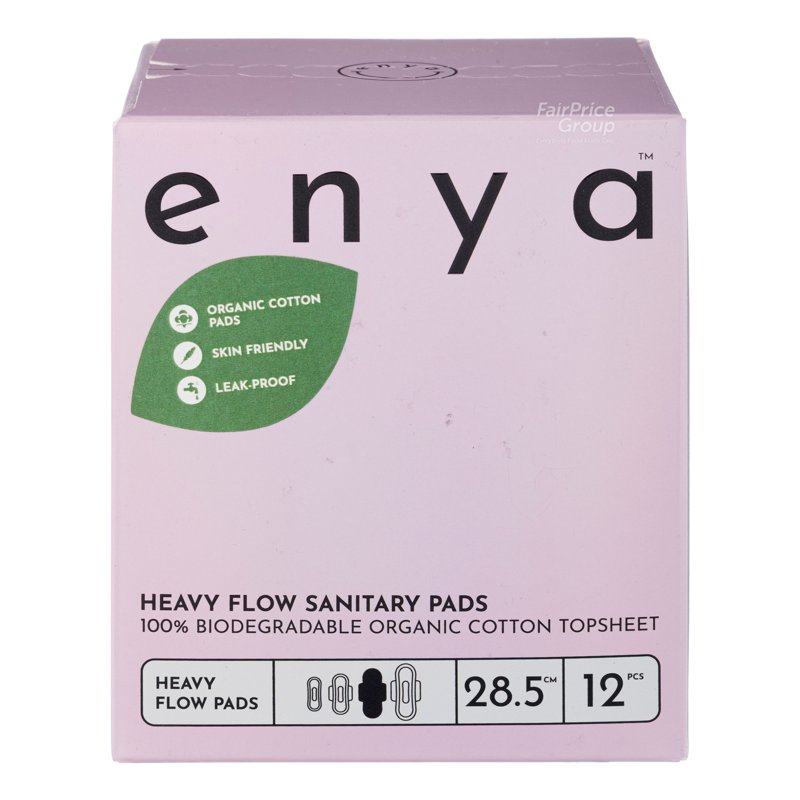 Enya Organic Cotton Pads - Heavy Flow (28.5cm) 12 per pack