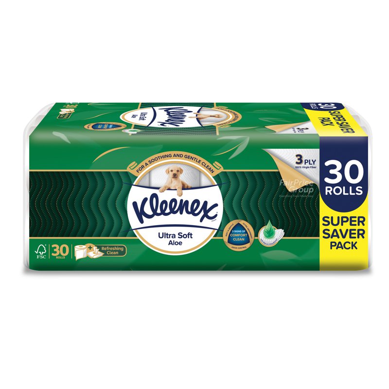 Kleenex Ultrasoft Bathroom Tissue - Aloe (3ply) 30 x 200 per pack