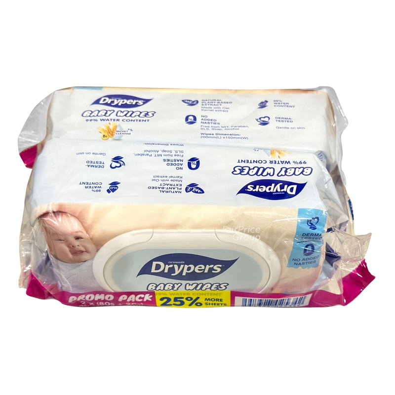 Drypers Baby Wipes Oat Fragrance Free 100 per pack