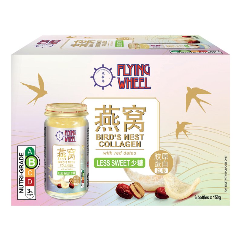 FLYING WHEEL Bird's Nest Collagen with Red Dates - Less Sweet