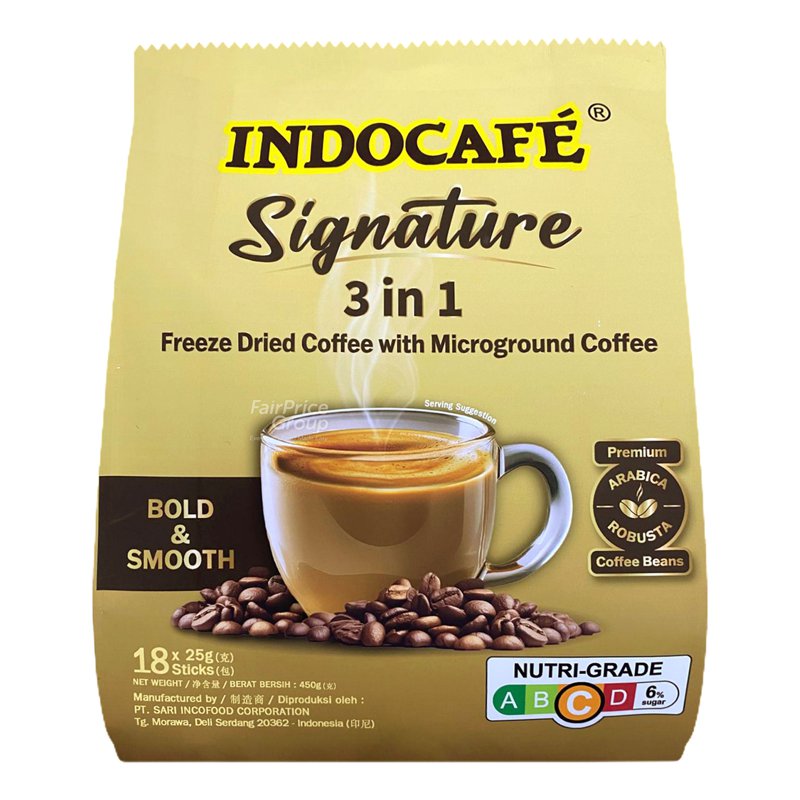 Indocafe 3 in 1 Instant Coffee-Signature Freeze Dried Microground