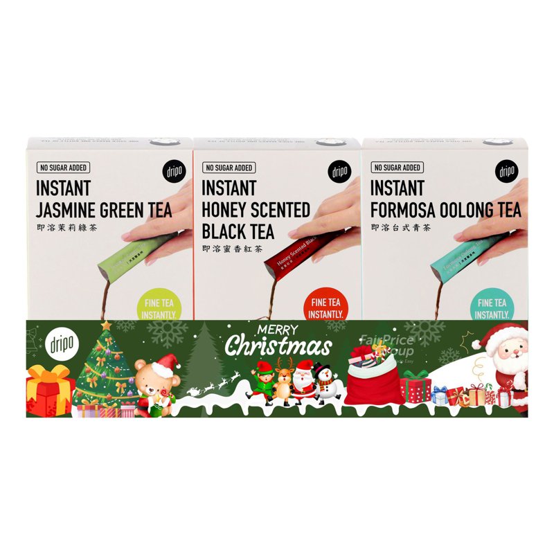 Dripo Assorted - Formosa Oolong+Honey Black Tea+Jasmine Green Tea 3 per pack