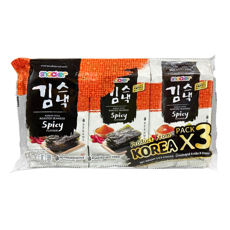 SNACKER Roasted Seaweed Korean Style - Spicy
