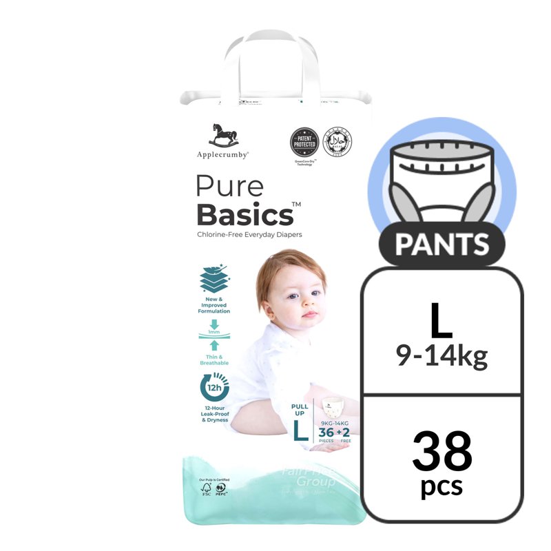Applecrumby Pure Basics Pull Up Diaper - L 38 per pack