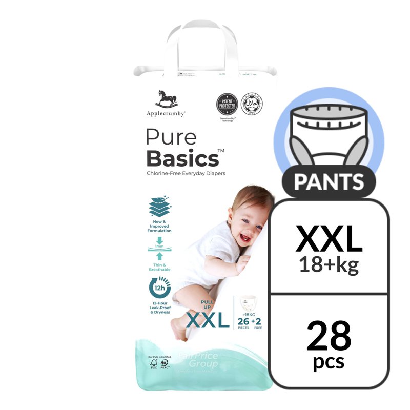 Applecrumby Pure Basics Pull Up Diaper - XXL 28 per pack