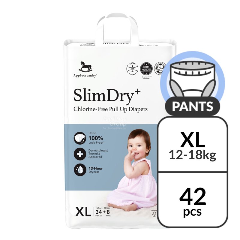 Applecrumby Slimdry+ Pull Up Diapers - XL 42 per pack