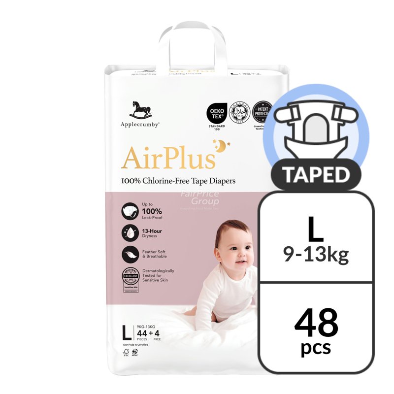 Applecrumby Air Plus Tape Diapers - L 48 per pack