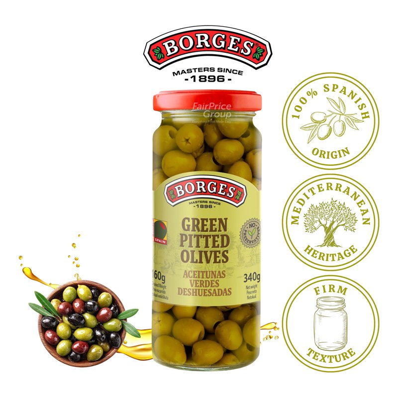 Borges Green Olives - Pitted