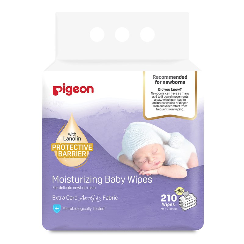 Pigeon Baby Wipes - Moisturizing 3 x 70 per pack