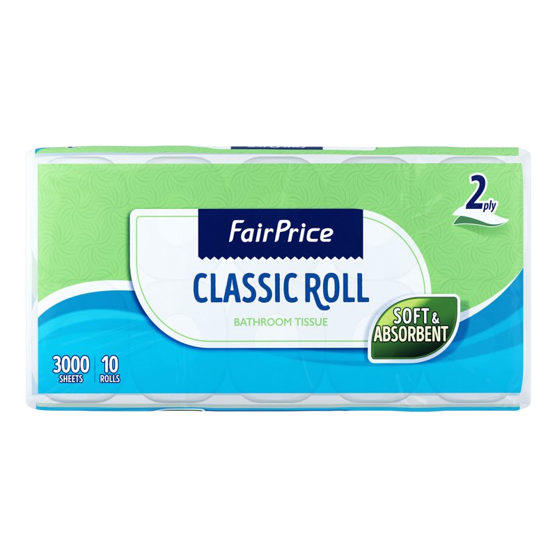 FairPrice Bathroom Tissues - Classic (2-Ply) 10 X 300 per pack