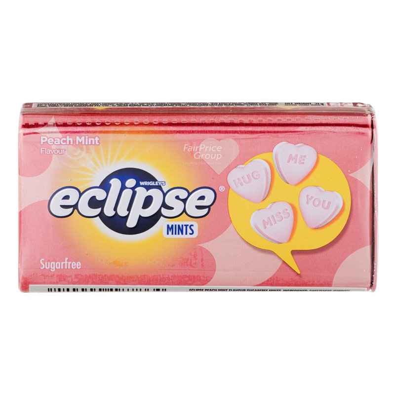 ECLIPSE Wrigley's ECLIPSE Sugar Free Mints Candy - Peach Heart Shape