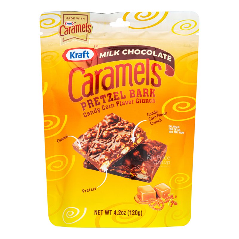 KRAFT Caramels Candy Corn Pretzel Bark