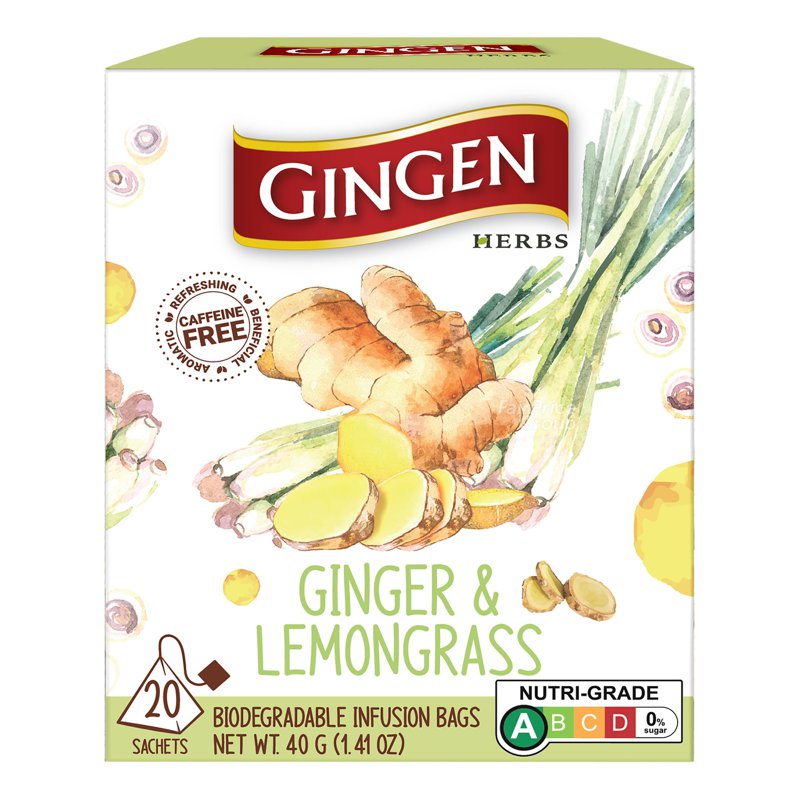 Gingen Infusion Tea Bags - Ginger & Lemongrass 20 per pack