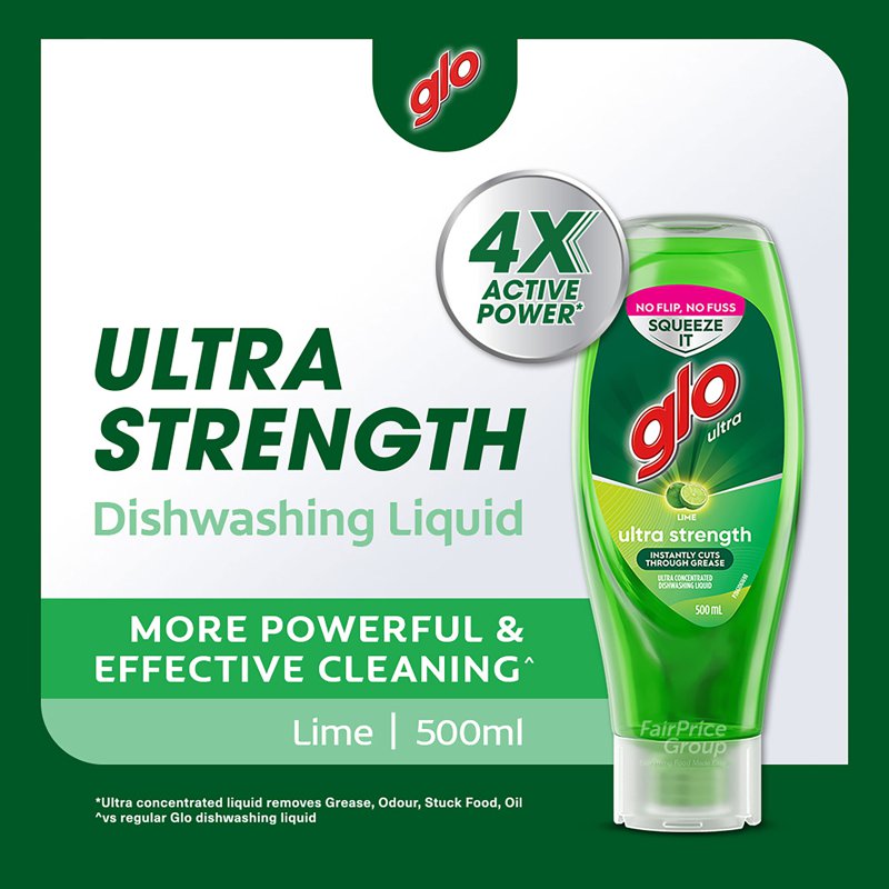 Glo Squeezy Ultra Concentrated Dishwashing Liquid - Lime