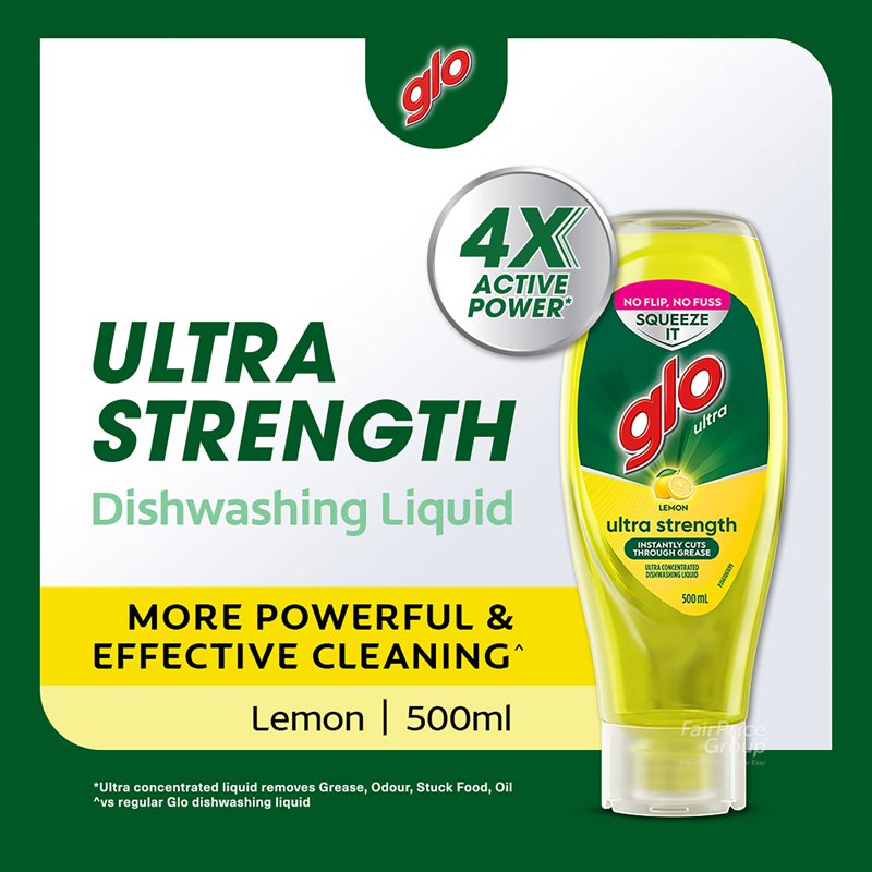 Glo Squeezy Ultra Concentrated Dishwashing Liquid - Lemon