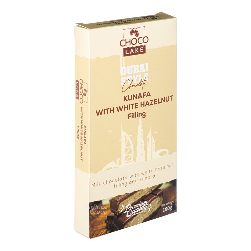 CHOCOLAKE Milk Chocolate Kunafa White Hazelnut Bar