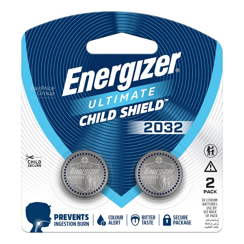 Energizer Lithium Coin Battery - Child-Safe CR2032 2 per pack