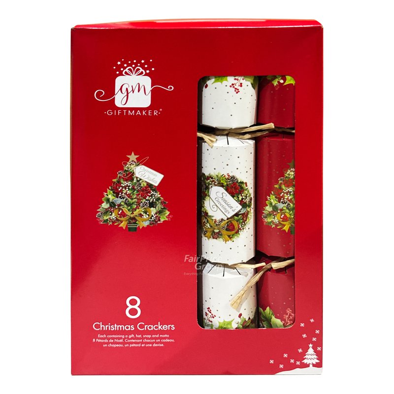 Gift Maker Christmas Crackers - Traditional Foliage 8 per pack