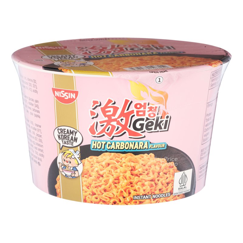 Nissin Geki Instant Bowl Noodles - Hot Carbonara