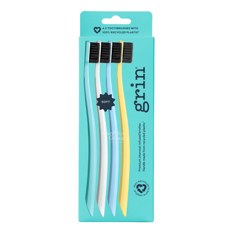 Grin Adult Toothbrush - Soft 4 per pack
