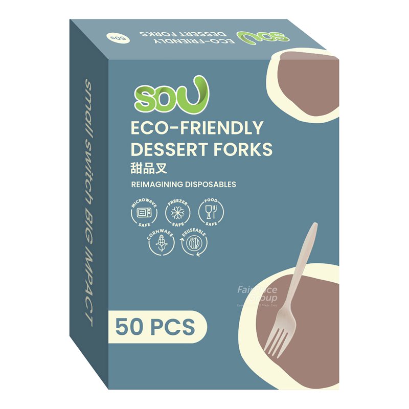 Sou Eco-Friendly Dessert Cutlery - Fork (So-6900) 50 per pack