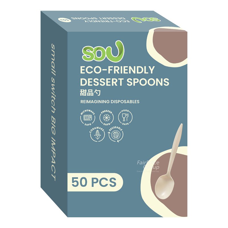 Sou Eco-Friendly Dessert Cutlery - Spoon (So-6901) 50 per pack