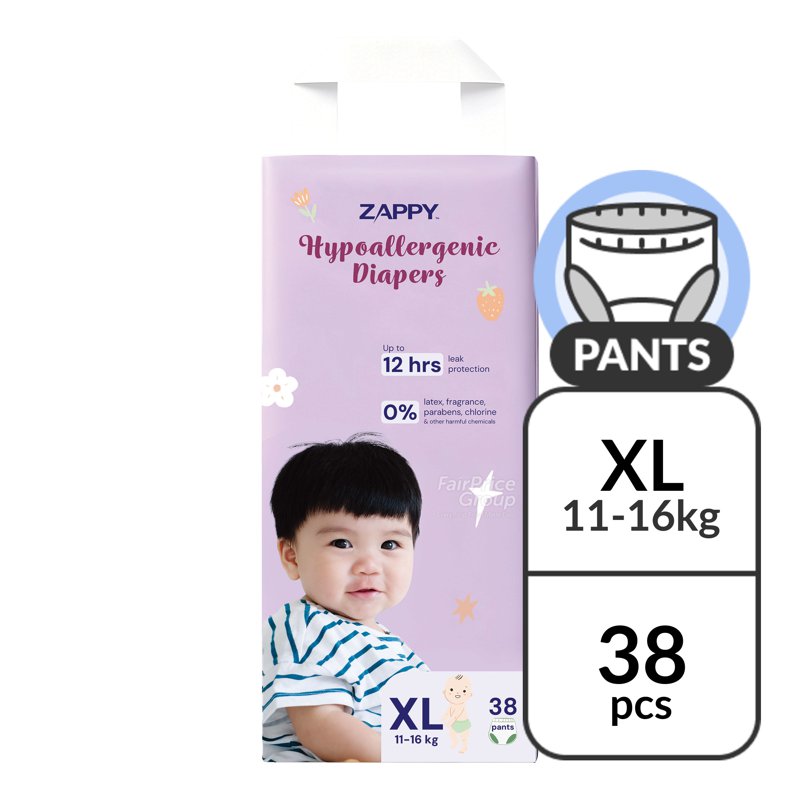 Zappy Hypoallergenic Pants Diaper - XL 38 per pack
