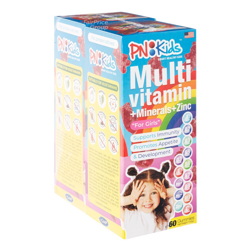 PN Kids Multivitamins + Minerals Girls Gummies 2 x 60 per pack
