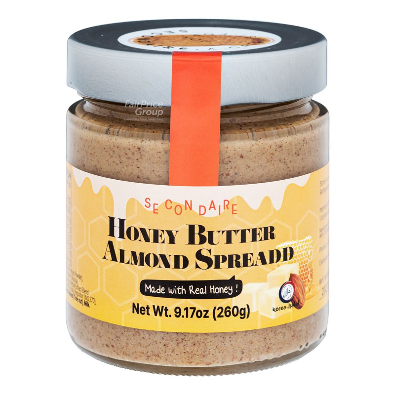 SECONDAIRE Honey Butter Almond Spread (No Added Sugar)