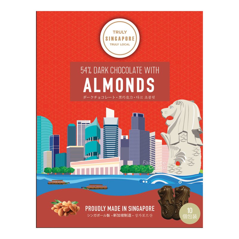 MEI SHU Merlion Dark Chocolate - Almond