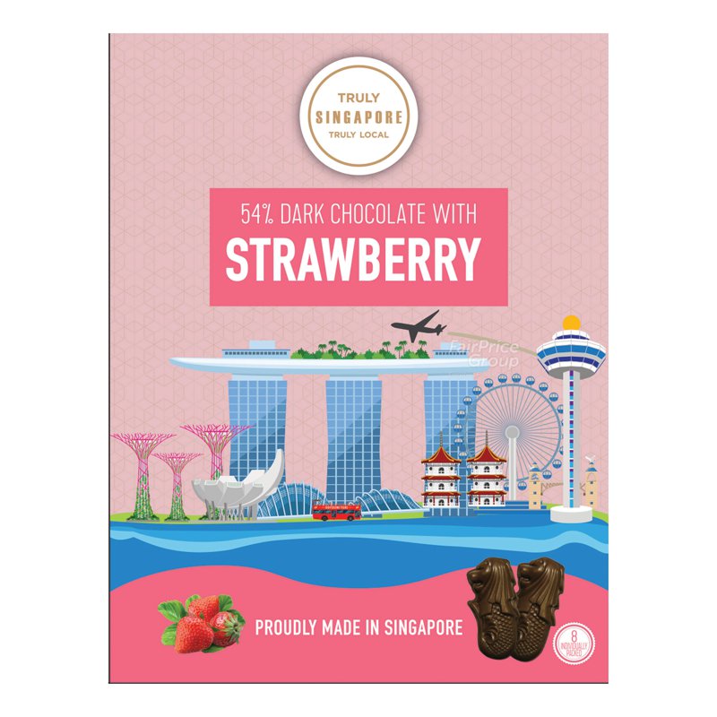 MEI SHU Merlion Dark Chocolate - Strawberry