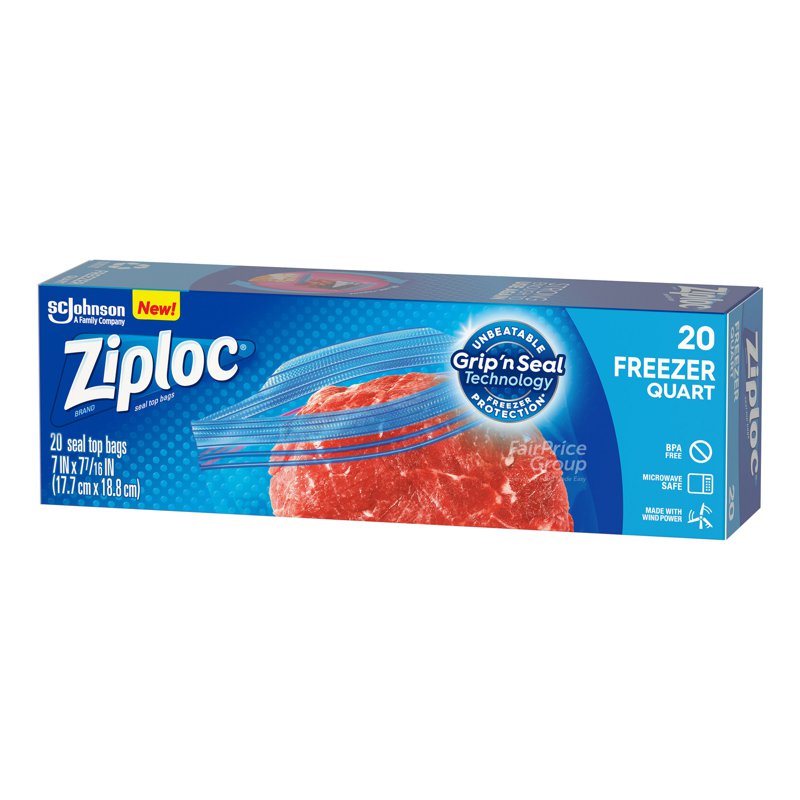Ziploc Freezer Bags - Quart 20 per pack