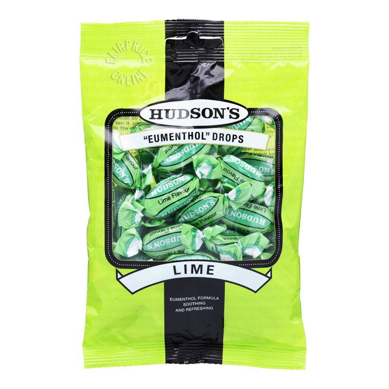 Hudson's Eumenthol Candy Drops - Lime 100g