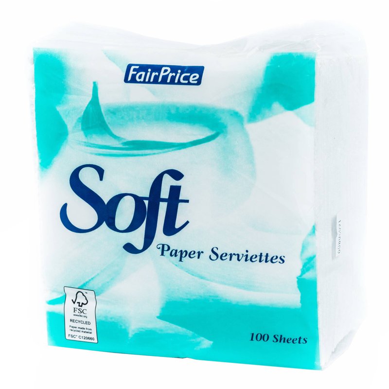 FairPrice Soft Paper Serviettes 100 per pack