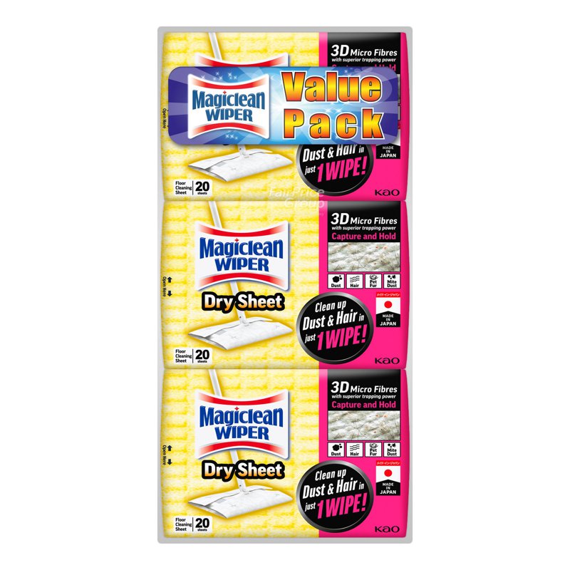 Magiclean Wiper Dry Sheet 3 x 20 per pack