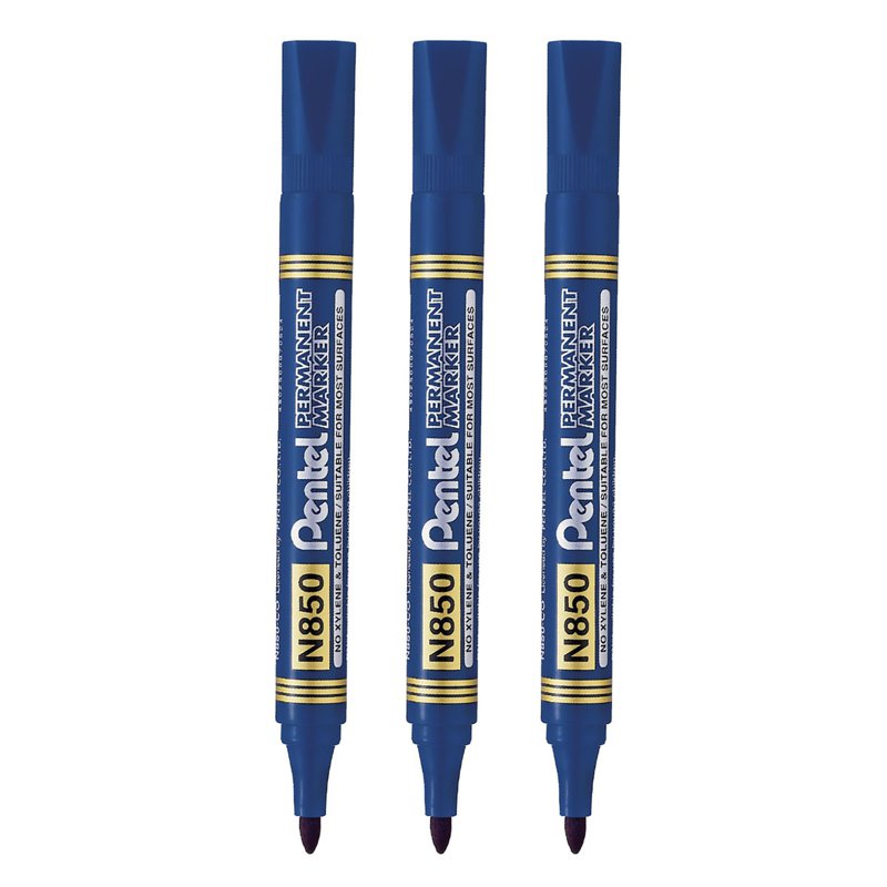 PENTEL MN850 Permanent Marker Bullet Tip - Blue 3 S