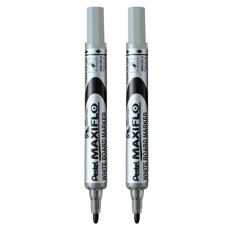 PENTEL MWL5S Maxiflo Whiteboard Marker Bullet Tip - Black 2 S