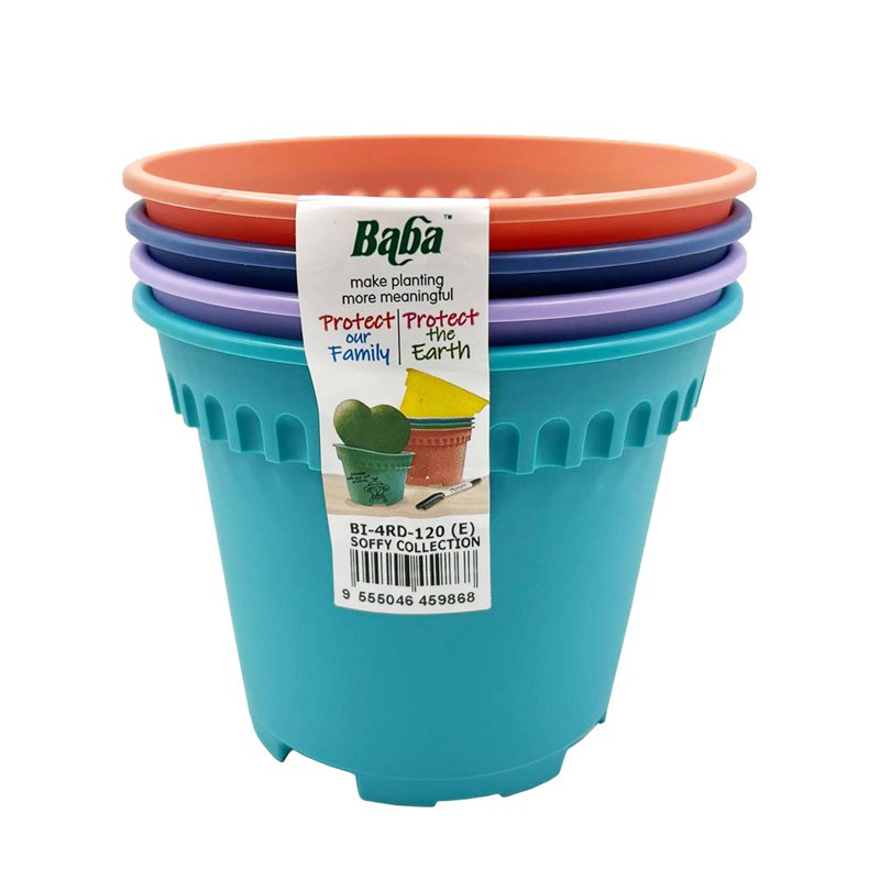 Baba BABA 4PCS Soffy Collection Pot 120mm (Mix Colours) 1 S
