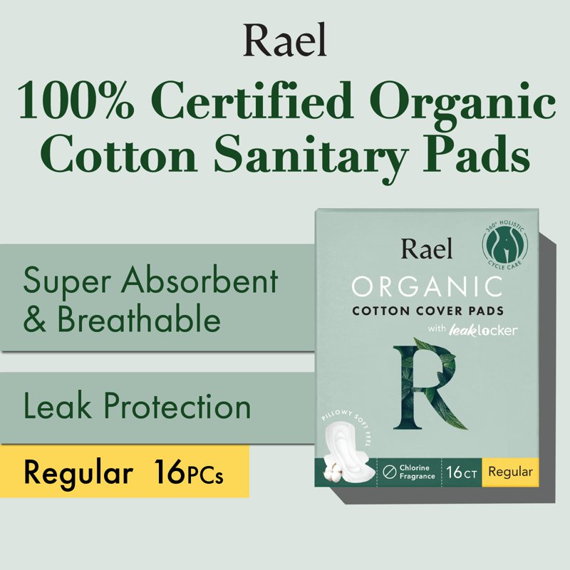 Rael Sanitary Pad Organic Cotton Cover - Regular 16 S