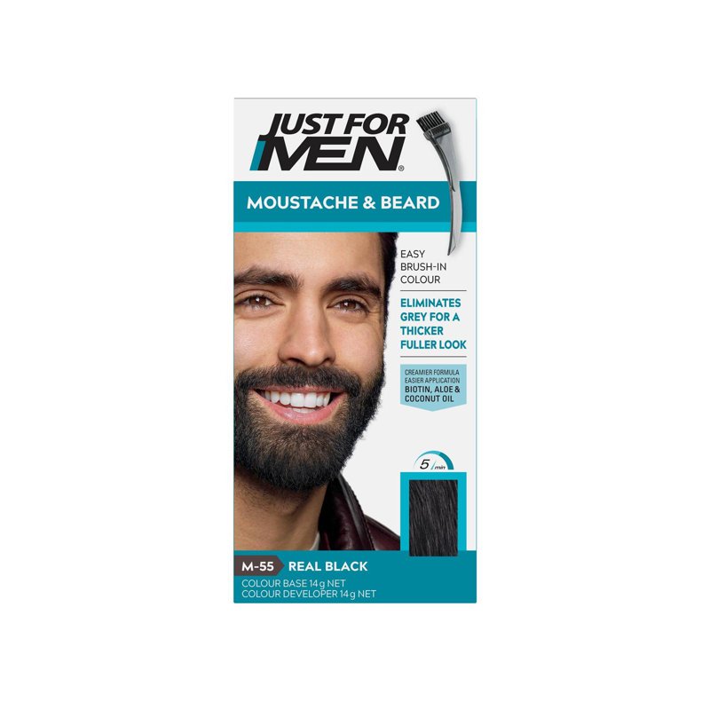 Just For Men Brush-In Color Gel Beard & Sideburns -Real Black
