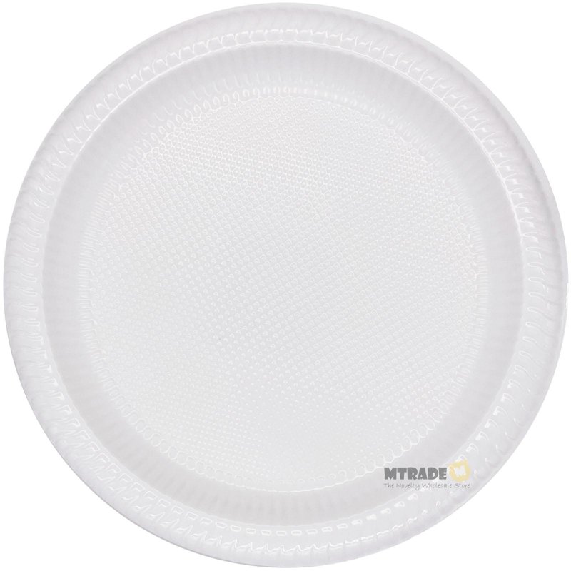 MTRADE Disposable 9 Inch White Plastic Plates 50 S